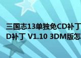 三国志13单独免CD补丁 V1.10 3DM版（三国志13单独免CD补丁 V1.10 3DM版怎么用）