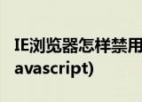 IE浏览器怎样禁用js(javascript)(ie怎么禁用javascript)